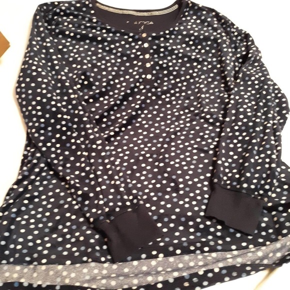 Nautica Fleece Pajama Set XL Navy Bubble Design Top & Pants - Picture 1 of 8